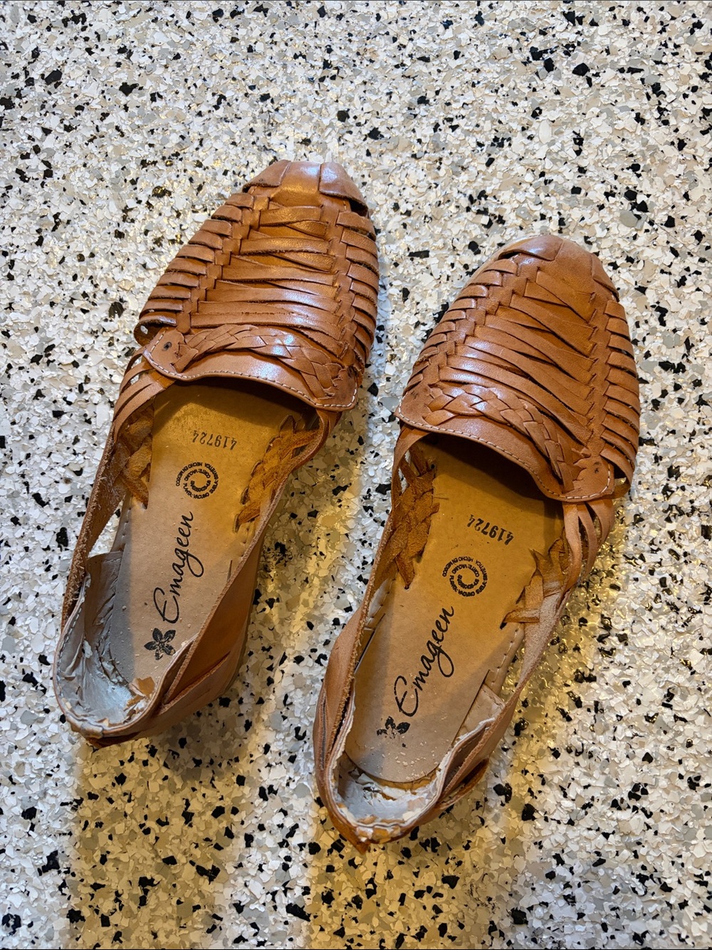 Women's Tan Leather Huarache Moccasins